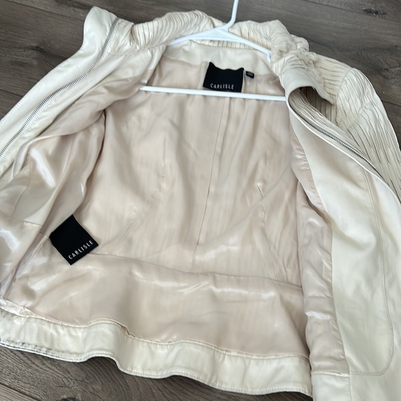 - CARLISLE PINCH PLEAT LEATHER JACKET - Picture 4 of 5